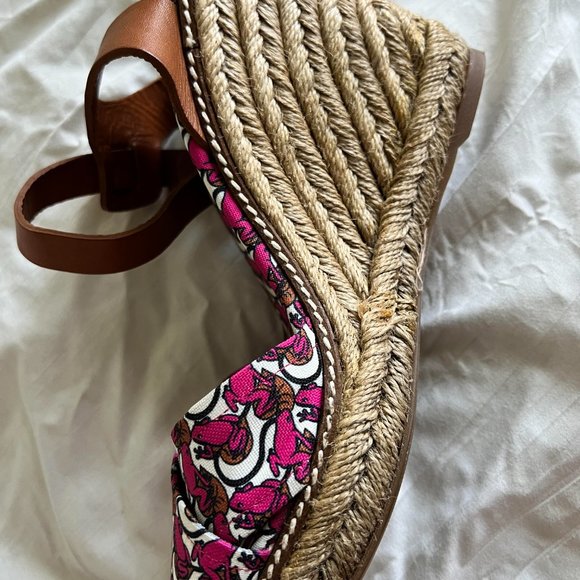 Tory Burch Lily Pad Wedge Espadrilles Sandals - Picture 7 of 8